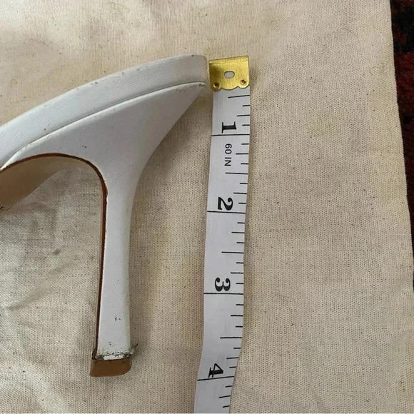 Bottega Veneta White Leather Square-Toe Heels – EU 37 / US 6.5 stretch mule shoe - Picture 9 of 11